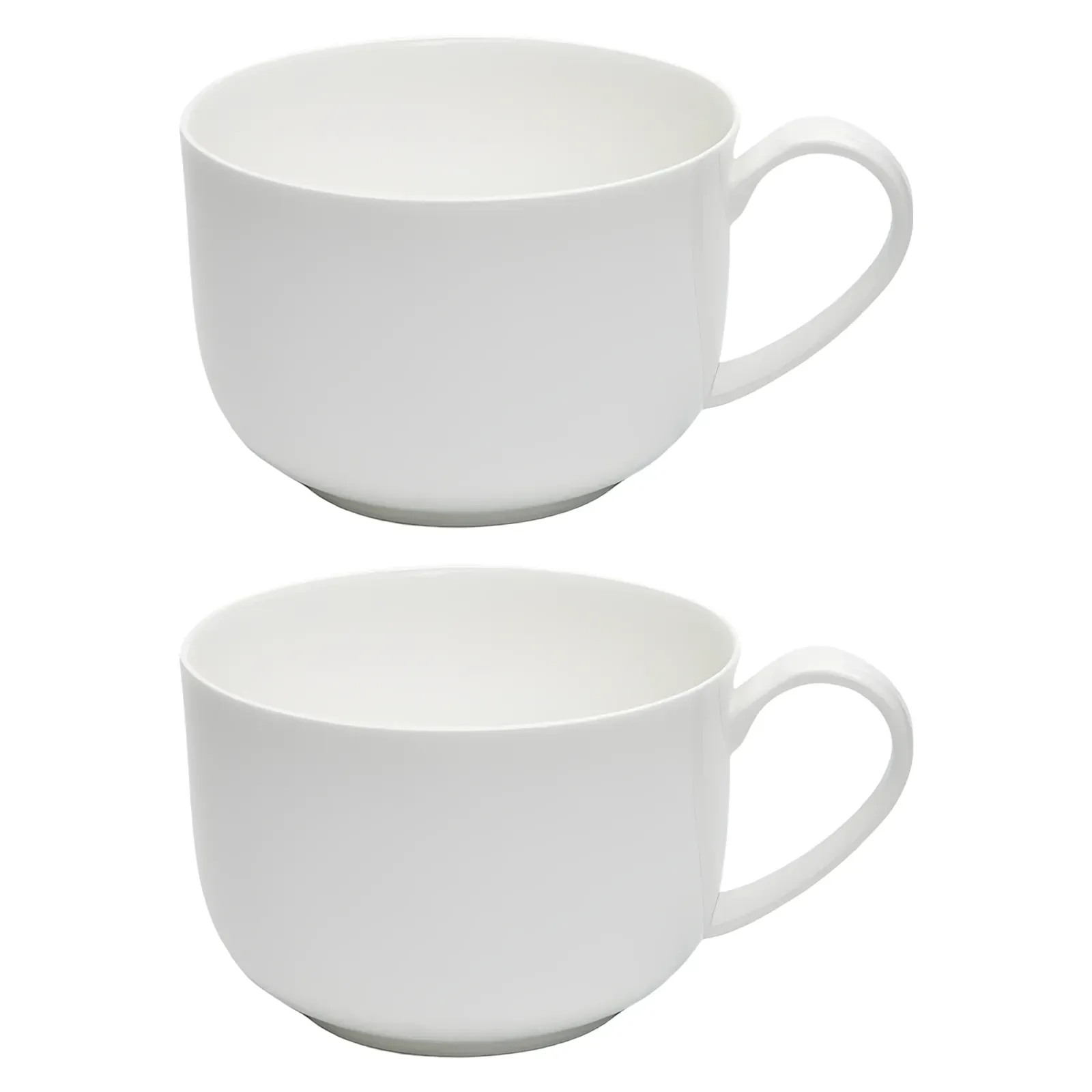 Large Bone China Mug Set, 28.7 oz, Set of 2, White (2-Pack)